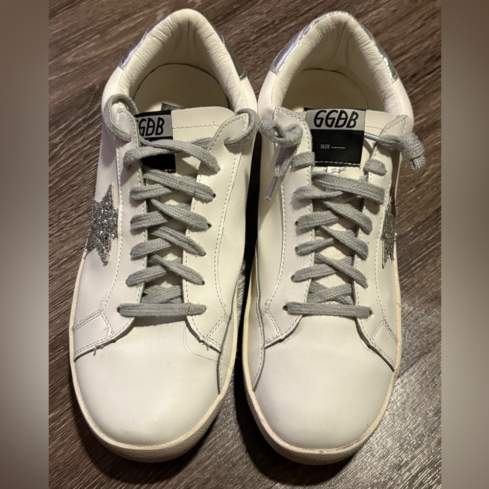 Goose Super-Star sneakers in white leather with a silver glitter star Size 41/9 - Picture 2 of 13